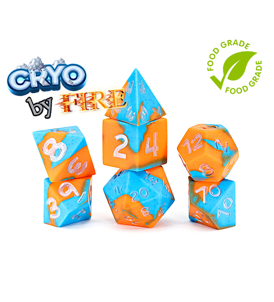 “Cryo by Fire” 16mm Silicone Anti-Stress Dice | Gamers Paradise