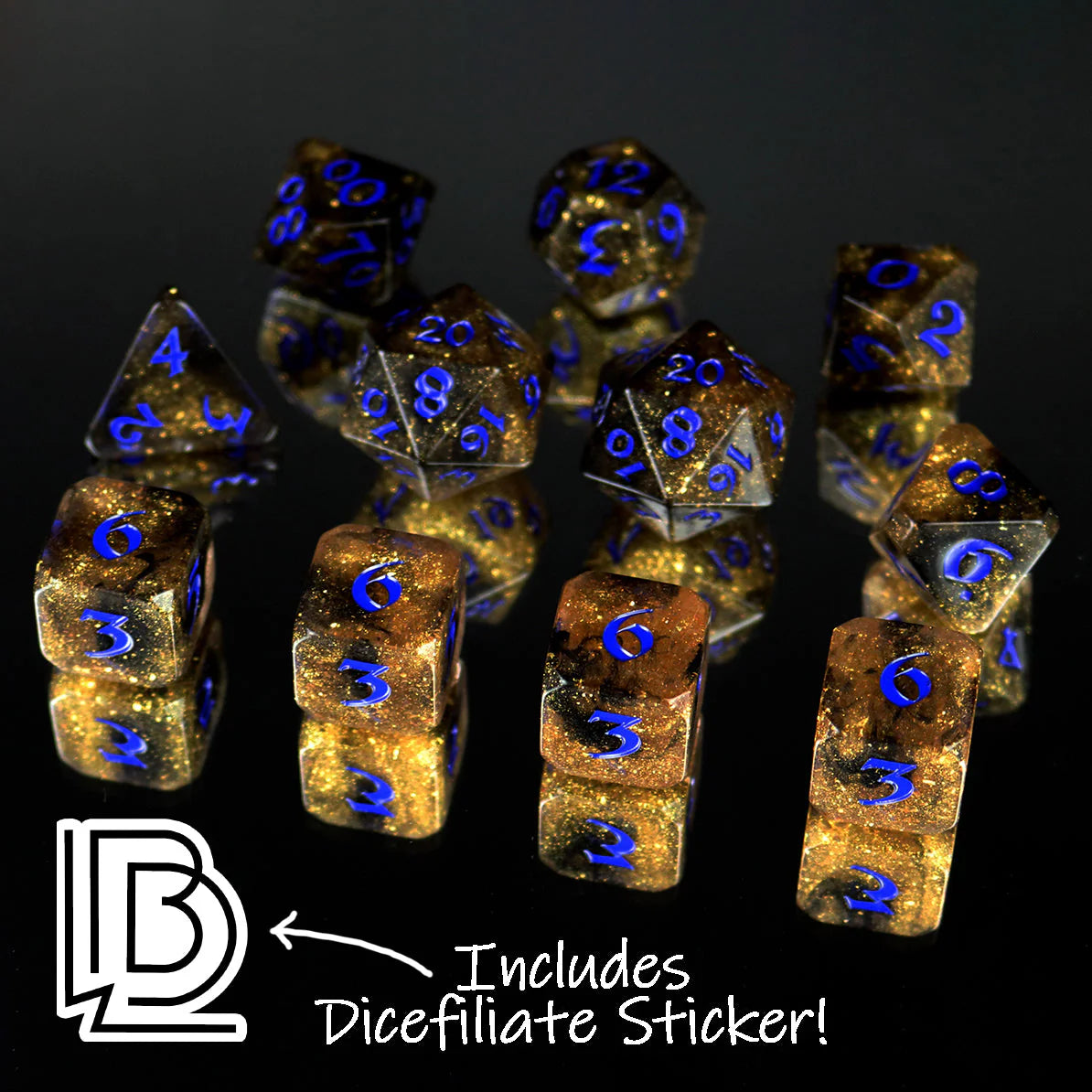 DIE HARD DICE - 11pc RPG Set - Avalore Mintaka for B Dave Walters | Gamers Paradise