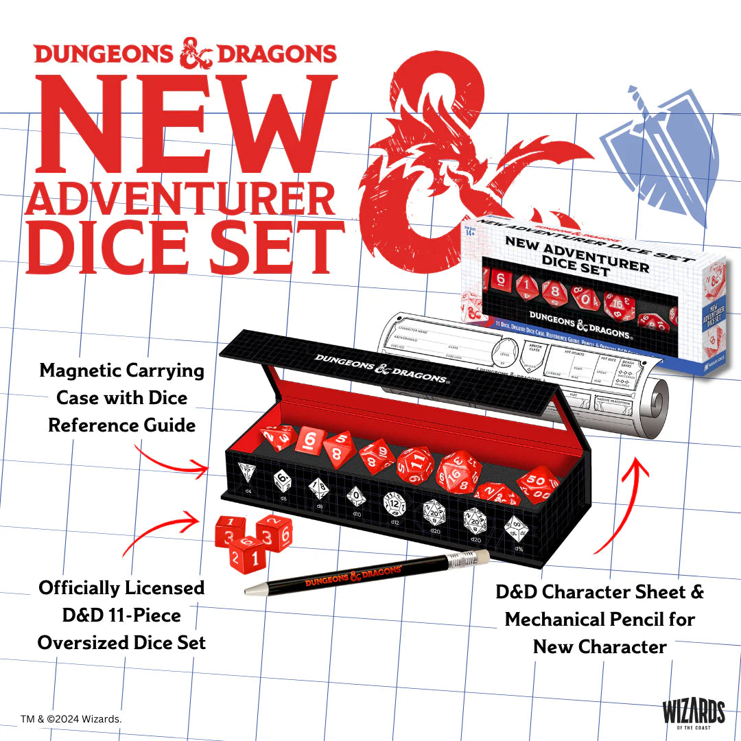 Dungeons & Dragons New Adventurer Dice Set - RED DICE | Gamers Paradise