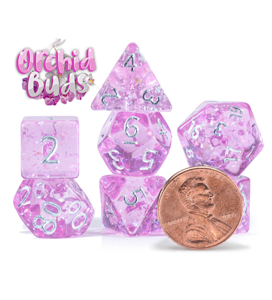 “Orchid Buds” Holographic Style 12mm Mighty Tiny Dice | Gamers Paradise