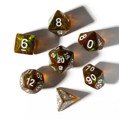 SIRIUS DICE: 7ct PolyDice Treasure Peridot | Gamers Paradise
