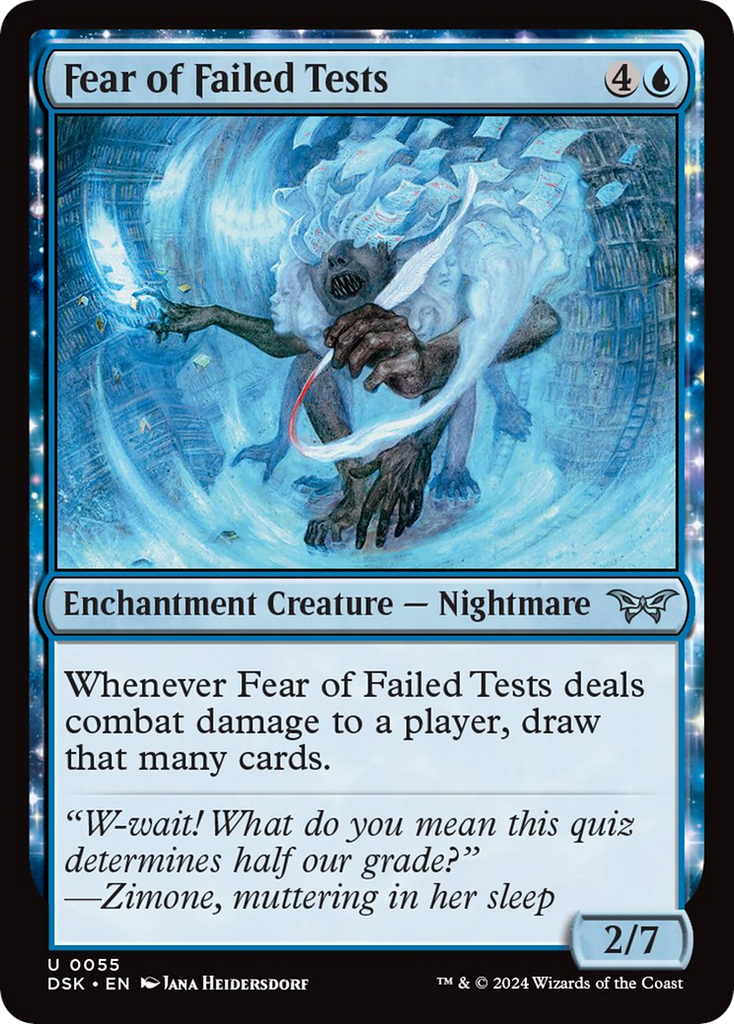 mtg fear cards Fear of Failed Tests [Duskmourn: House of Horror] – Gamers Paradise