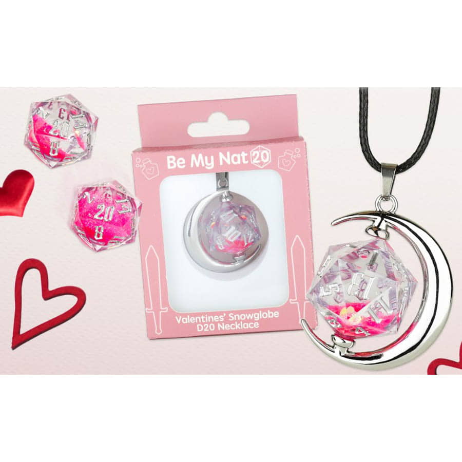 SIRIUS DICE: D20 NECKLACE VALENTINE'S ROSE | Gamers Paradise
