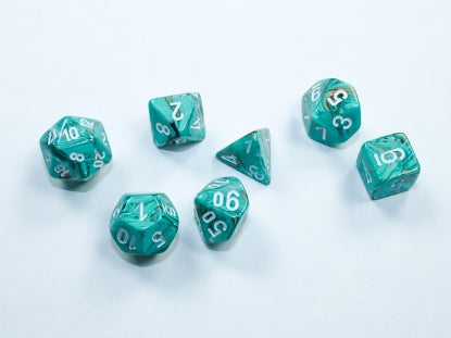 CHESSEX MARBLE DICE: OXI-COPPER/WHITE | Gamers Paradise