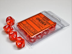 CHESSEX TRANSLUCENT DICE: ORANGE & WHITE SETS | Gamers Paradise