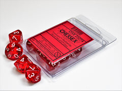 CHESSEX TRANSLUCENT DICE: RED & WHITE SETS | Gamers Paradise