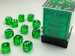 CHESSEX TRANSLUCENT DICE: GREEN & WHITE SETS | Gamers Paradise