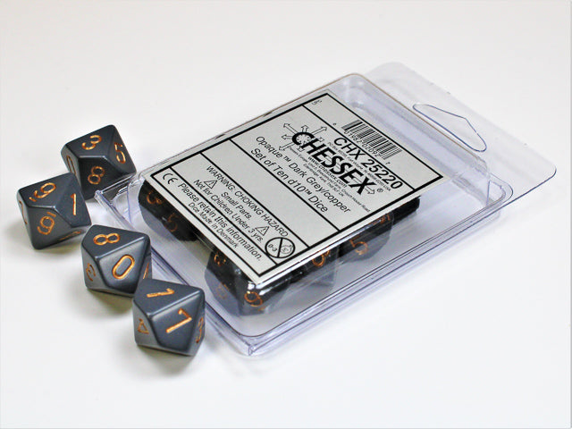 CHESSEX OPAQUE DICE: DARK GREY & COPPER SETS | Gamers Paradise