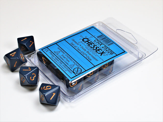 CHESSEX OPAQUE DICE: DUSTY BLUE & COPPER | Gamers Paradise