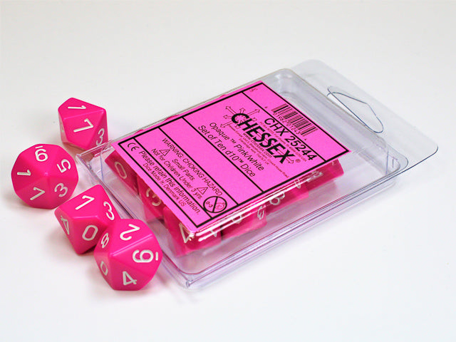 CHESSEX OPAQUE DICE: PINK & WHITE SETS | Gamers Paradise