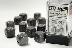 CHESSEX OPAQUE DICE: DARK GREY & COPPER SETS | Gamers Paradise