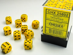 CHESSEX OPAQUE DICE: YELLOW & BLACK SETS | Gamers Paradise