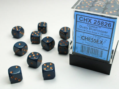 CHESSEX OPAQUE DICE: DUSTY BLUE & COPPER | Gamers Paradise