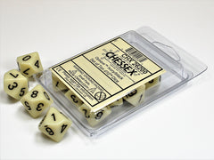 CHESSEX OPAQUE DICE: IVORY & BLACK | Gamers Paradise