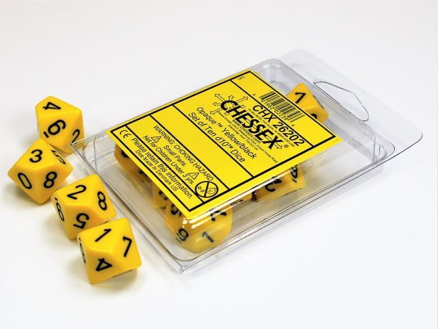 CHESSEX OPAQUE DICE: YELLOW & BLACK SETS | Gamers Paradise