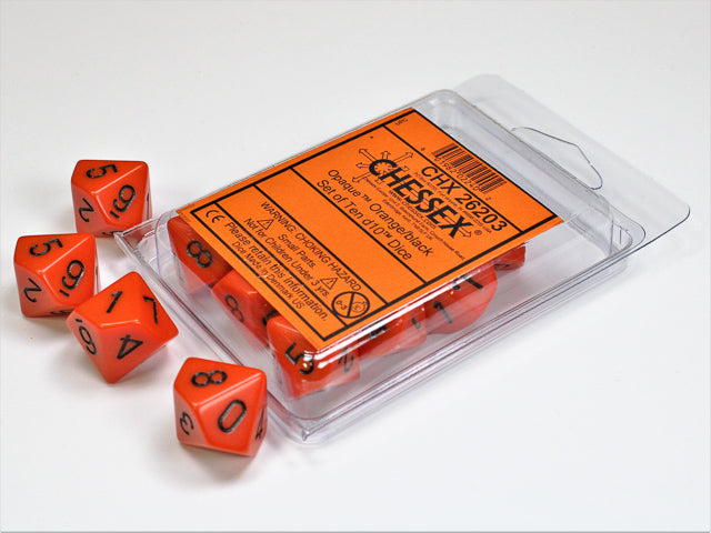 CHESSEX OPAQUE DICE: ORANGE & BLACK | Gamers Paradise