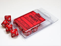 CHESSEX OPAQUE DICE: RED & WHITE SETS | Gamers Paradise