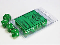 CHESSEX OPAQUE DICE: GREEN & WHITE SETS | Gamers Paradise