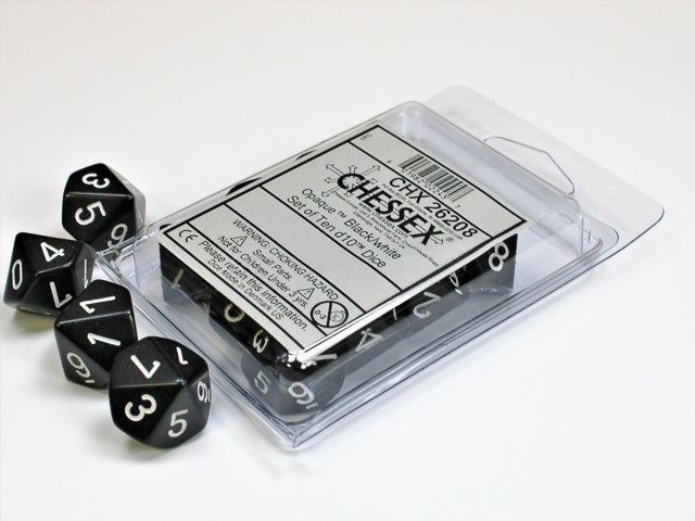 CHESSEX OPAQUE DICE: BLACK & WHITE SETS | Gamers Paradise