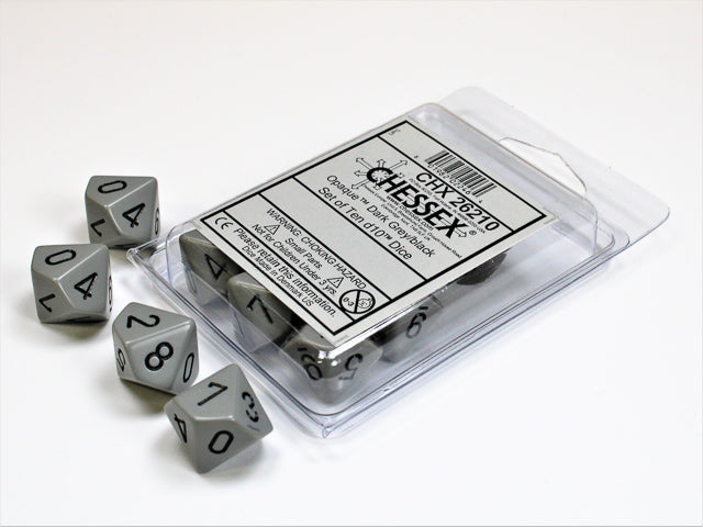 CHESSEX OPAQUE DICE: DARK GREY & BLACK | Gamers Paradise