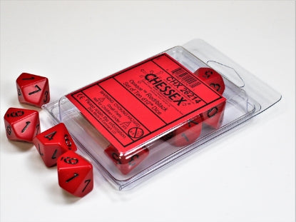 CHESSEX OPAQUE DICE: RED & BLACK | Gamers Paradise