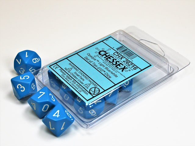 CHESSEX OPAQUE DICE: LIGHT BLUE & WHITE | Gamers Paradise