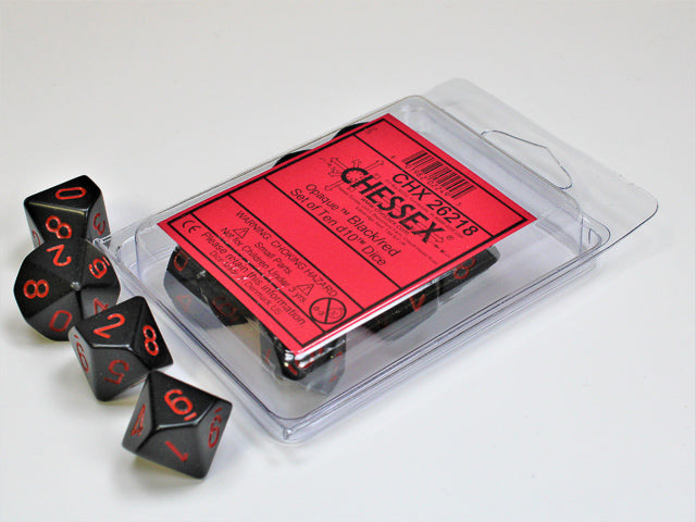 CHESSEX OPAQUE DICE: BLACK & RED | Gamers Paradise