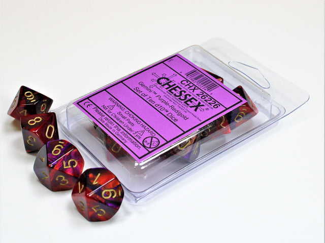 CHESSEX GEMINI DICE: PURPLE-RED/GOLD | Gamers Paradise