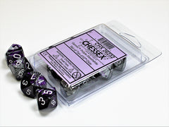 CHESSEX GEMINI DICE: PURPLE-STEEL/WHITE | Gamers Paradise