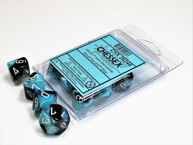 CHESSEX GEMINI DICE: BLACK-SHELL & WHITE SETS | Gamers Paradise