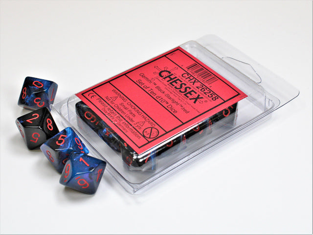 CHESSEX GEMINI DICE: BLACK-STARLIGHT & RED SETS | Gamers Paradise