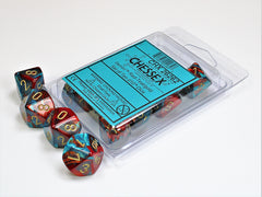 CHESSEX GEMINI DICE: RED-TEAL & GOLD SETS | Gamers Paradise