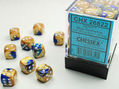 CHESSEX GEMINI DICE: BLUE-GOLD & WHITE SETS | Gamers Paradise