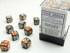 CHESSEX GEMINI DICE: COPPER-STEEL & WHITE SETS | Gamers Paradise