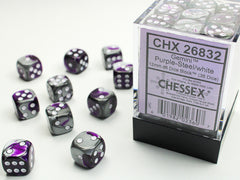 CHESSEX GEMINI DICE: PURPLE-STEEL/WHITE | Gamers Paradise