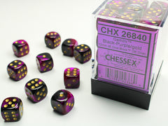 CHESSEX GEMINI DICE: BLACK-PURPLE & GOLD SETS | Gamers Paradise