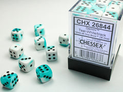 CHESSEX GEMINI DICE: TEAL-WHITE  & BLACK SETS | Gamers Paradise