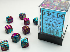 CHESSEX GEMINI DICE: PURPLE-TEAL & GOLD SETS | Gamers Paradise