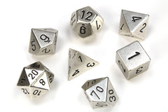 CHESSEX DICE: Metal Polyhedral Silver 7-Dice Set | Gamers Paradise