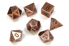 CHESSEX DICE: Metal Polyhedral Copper 7-Dice Set | Gamers Paradise