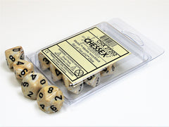 CHESSEX MARBLE DICE: MARBLE IVORY & BLACK SET | Gamers Paradise