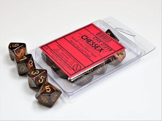 CHESSEX SCARAB DICE: BLUE BLOOD & GOLD SETS | Gamers Paradise