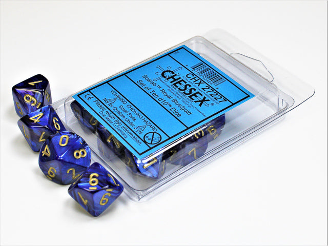 CHESSEX SCARAB DICE: ROYAL BLUE/GOLD | Gamers Paradise