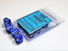 CHESSEX VORTEX DICE: BLUE/GOLD | Gamers Paradise