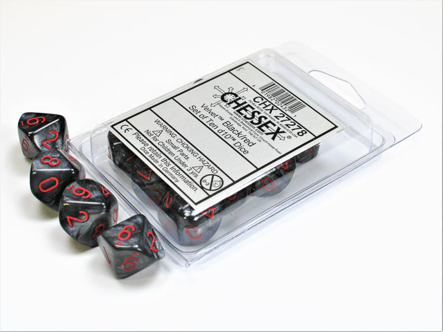 CHESSEX VELVET DICE: BLACK & RED SETS | Gamers Paradise