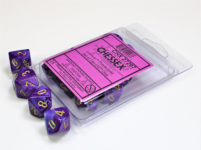 CHESSEX LUSTROUS DICE: PURPLE/GOLD | Gamers Paradise