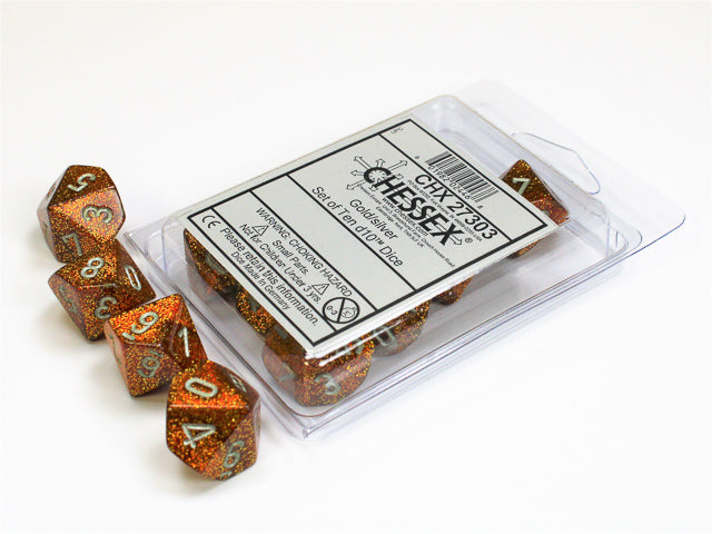 CHESSEX GLITTER DICE: GOLD & SILVER SETS | Gamers Paradise