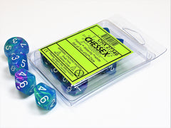 CHESSEX FESTIVE DICE: WATERLILY/WHITE | Gamers Paradise