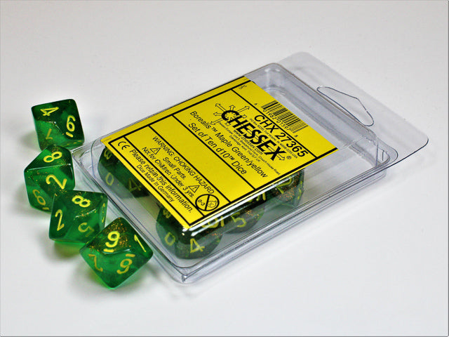 CHESSEX BOREALIS DICE: MAPLE GREEN & YELLOW SETS | Gamers Paradise