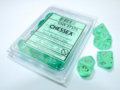 CHESSEX BOREALIS DICE: LIGHT GREEN & GOLD SETS | Gamers Paradise